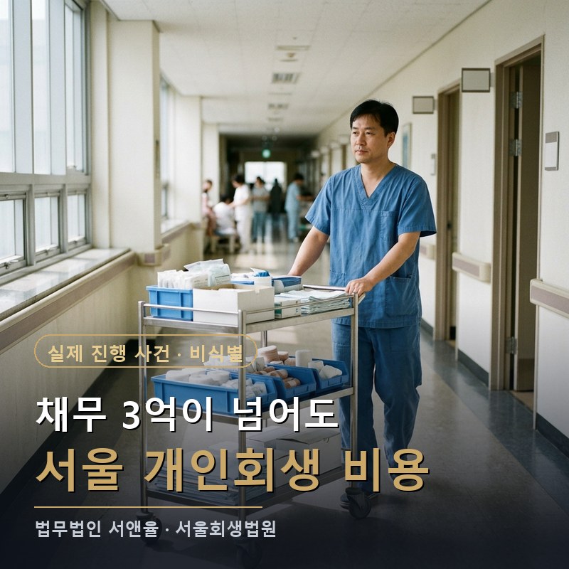 개인회생 비용, 채무가 3억이 넘으면｜서울 성북구 40대 의료·복지직 개시결정 사례 — 이해를 돕기 위한 연출 이미지