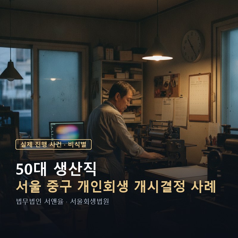 자영업자 개인회생, 장부가 없어도 가능할까|서울 50대 개시결정 사례 — 이해를 돕기 위한 연출 이미지
